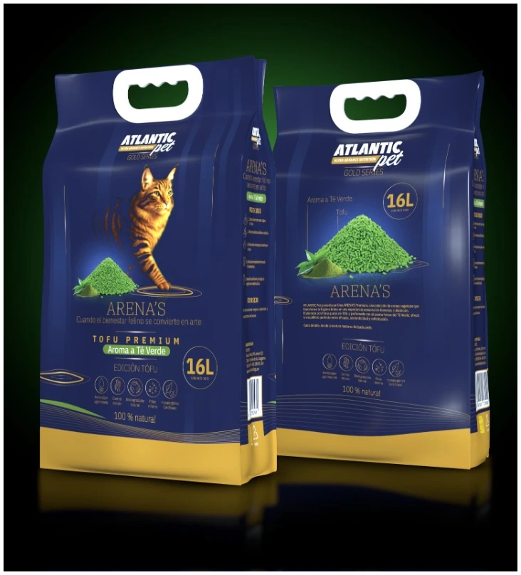 Arena Atlantic Pet Aglomerante Tofu Te Verde