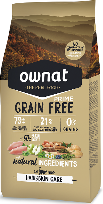 Ownat Grain Free Prime Hair&Skin Gato 