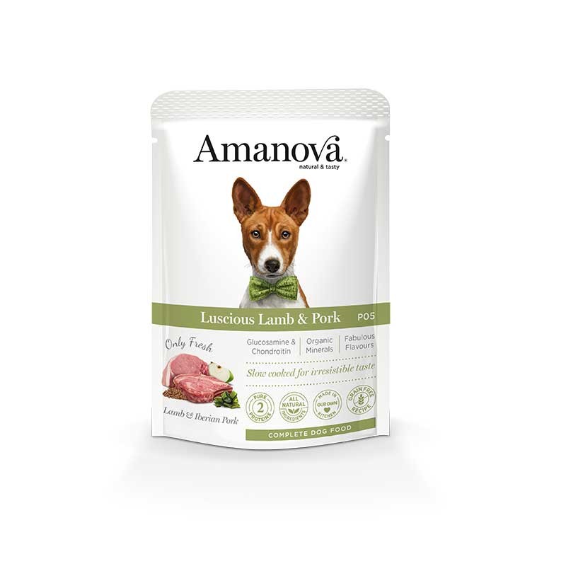 Amanova Pouch Cordero y Cerdo Iberico 12x100gr