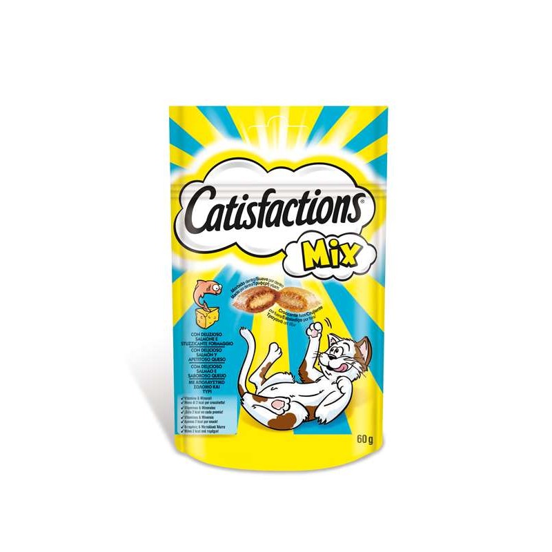 Catisfactions Snacks Mix Queso Salmon 6x60grs