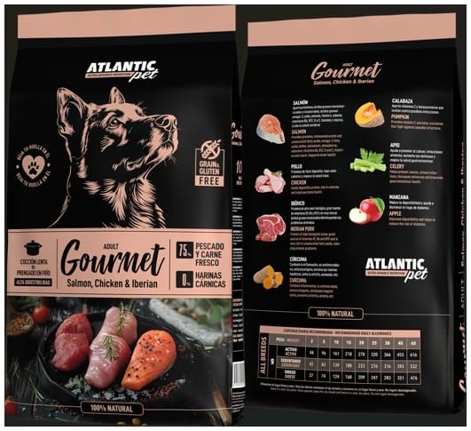 Atlantic pet Gourmet Adult Salmon, pollo e iberico 